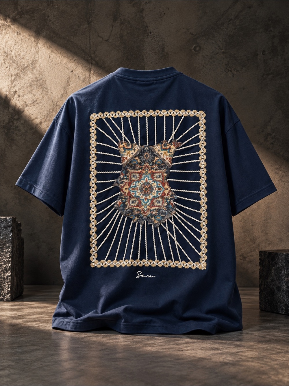 Premium Patchwork Tee – 100% Cotton